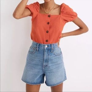 Madewell The Mom Jean Short High Rise 100% Cotton